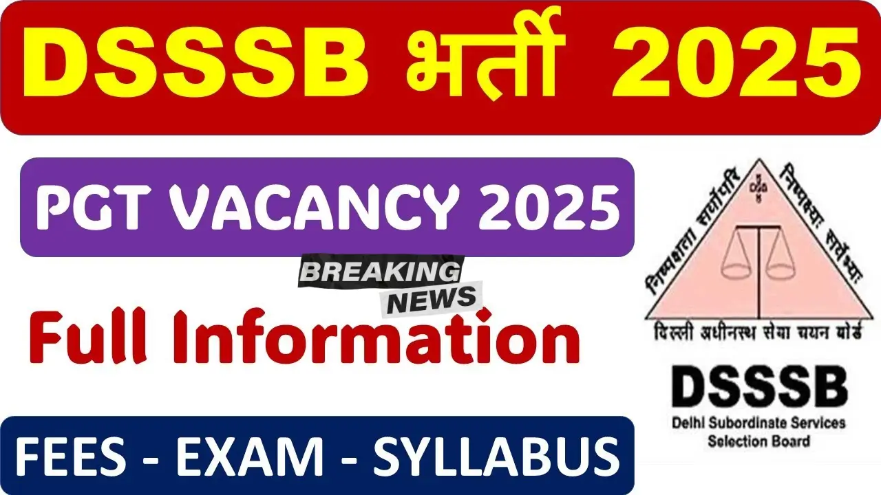 DSSSB PGT Recruitment 2025